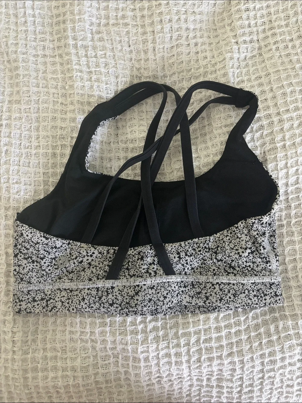 Black & White Floral Sports Bra lululemon XS